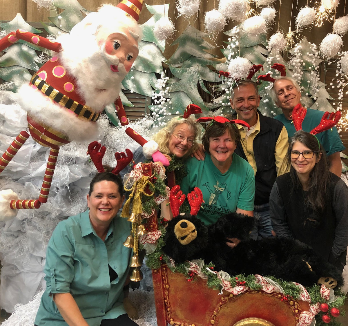 Reems Creek Nursery staff with Papa Noel