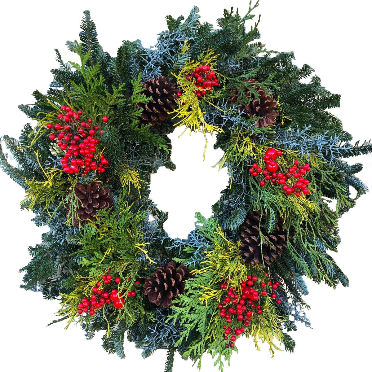Holiday Christmas Wreath mixed greenery RCN amp and crop CLEANED UP