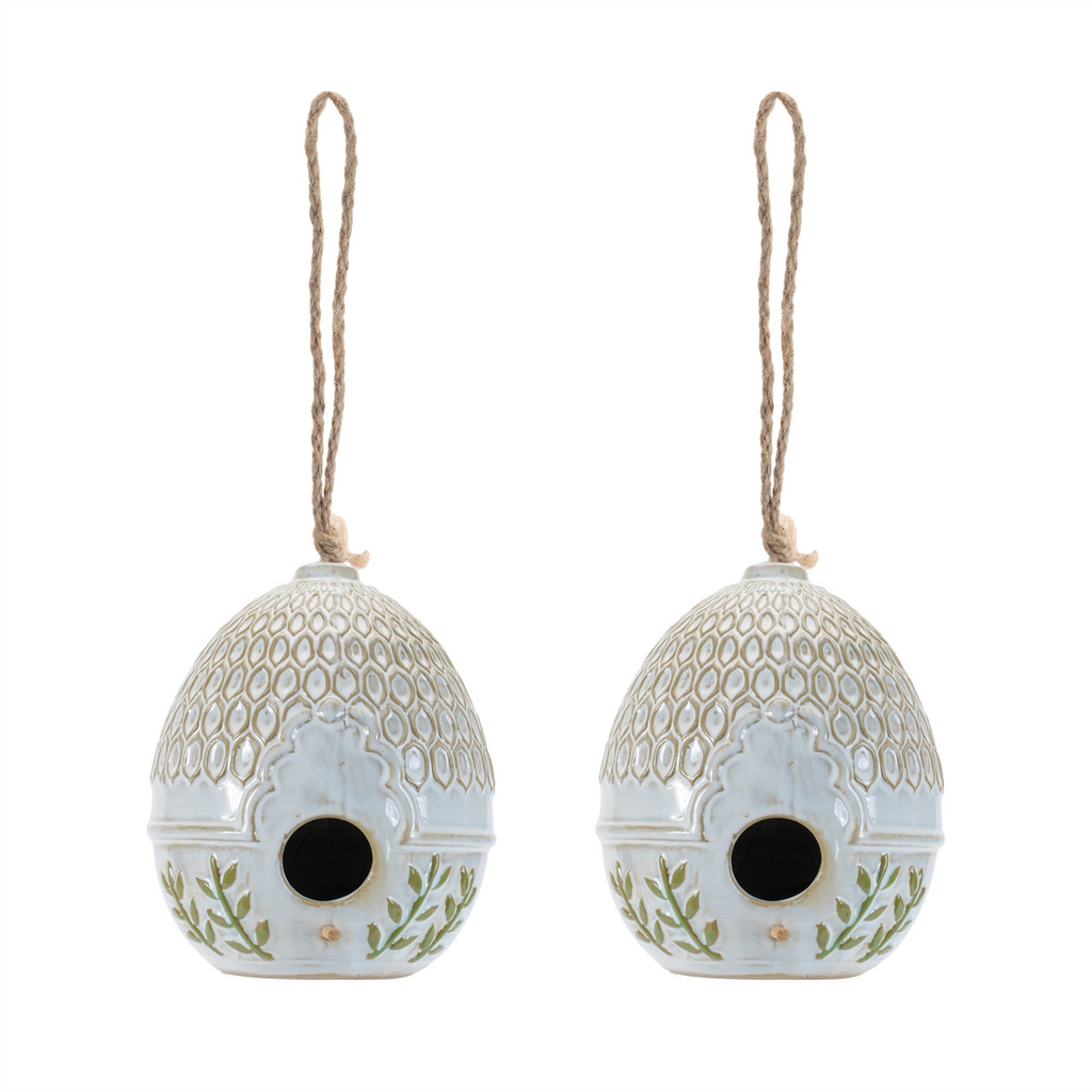 Birdhouse (Set of 2) 7”H Porcelain